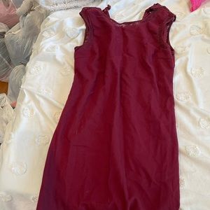 Red off the shoulder dress